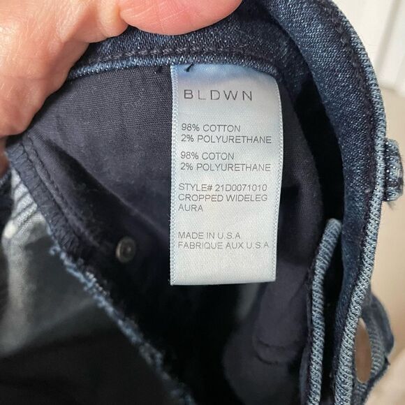 BLDWN High Waisted Cropped Wide Leg Pleated Jeans - Picture 6 of 8